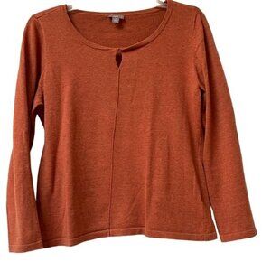 J. Jill Knit Blouse Womens Medium Long Sleeves Cotton Minimalist Knit Casual